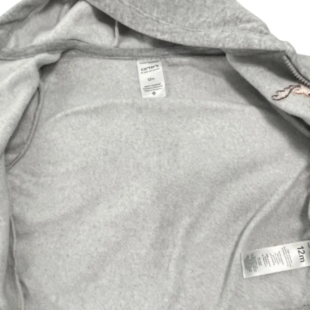 Carter's Light Gray Hoodie with Deer Design